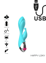 Miki - Vibratore Rabbit in Silicone 19,5 x 4 cm. Azzurro Ricaricabile