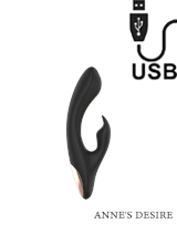 Vibratore Rabbit in Silicone con Comando Wireless 20 x 3 cm. Nero Ricaricabile