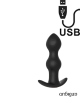 Tiberio - Cuneo Anale Vibrante a 2 Bulbi 12,2 x 3,5 cm. Nero con Comando Wireless da Polso
