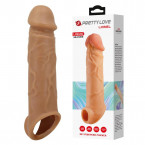 Guaina Fallica Ingrossa Pene Lionel in Silicone Liquido con Aggancio per Testicoli 20,5x4,5 cm