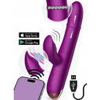 Vibratore Rabbit Perline in Movimento, Vibrazione e Pulsazione APP Ricaricabile USB