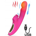 Vibratore Rabbit Enles con Spinta, Riscaldamento e Vibrazione Ricaricabile USB