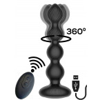 Cuneo Anale a Sfere Telecomandato con Vibrazione, Oscillazione a 360 gradi - Ricaricabile USB