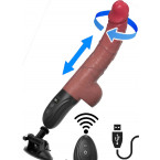 Vibratore Realistico con Spinta e Oscillazione con Ventosa Removibile 16 x 4 cm e Telecomando