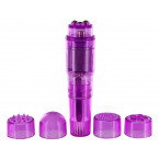 Stimolatore Clitoride Viola con 4 Testine