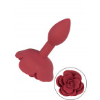 Rose Butt Plug - Cuneo Anale in Silicone con Butt Rose 10,7 x 3 cm. Rosso