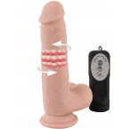 Vibratore realistico rotante in silicone color carne 20 x 4,4 cm.