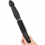 Sex machine portatile con vibratore in silicone nero con ventosa removibile 36,3 x 3,2 cm.