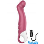 Satisfyer Petting Hippo Vibratore Punto G in Silicone Flessibile 23 x 4 cm. Fucsia Ricaricabile USB