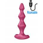 Satisfyer Lolli-Plug 1 Cuneo Anale Vibrante in Silicone 14 x 2,5 cm. Fucsia Ricaricabile USB