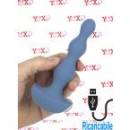 Satisfyer Lolli-Plug 2 Cuneo Anale Vibrante in Silicone 14 x 2,8 cm. Grigio Chiaro Ricaricabile USB
