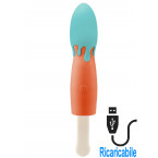 Vibratore in Silicone a Forma di Gelato 15,5 x 4 cm. Azzurro e Arancio