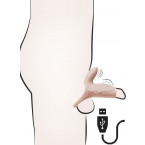 Guaina Fallica Vibrante con Punta Scoperta, Aggancio per Testicoli e Stimolatore clitorideo vibrante Ricaricabile USB