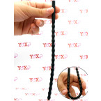 Sonda dilatatore uretra flessibile in silicone nero con 15 rilievi stimolanti 24 x 0,8 cm.