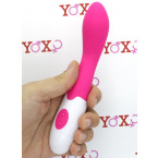 Vibratore impermeabile Punto G multifunzione in silicone rosa 18,2 x 3,1 cm.