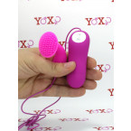 Vibratore con setole stimola clitoride in silicone inodore 7,6 x 3,8 cm.