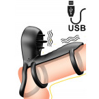 Anello Fallico Vibrante con Lecca Clitoride USB Ricaricabile