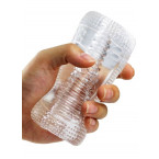 Masturbatore Trasparente Ice con Striature Stimolanti TPE
