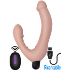 Fallo Indossabile Vibrante Senza Lacci Ricaricabile con USB con Telecomando 20,3 x 3,3 cm. Color Carne