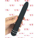 Vibratore "Diamond Deluxe Black" Con Strass 18 x 2,5 cm.