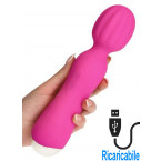 Vibratore Tipo Massaggiatore Ricaricabile in Silicone Rosa 22 x 5 cm.