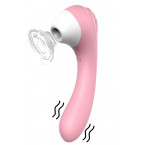 Succhia Clitoride con Impugnatura Vibrante in Puro Silicone Rosa 18,4 x 3,7 cm.