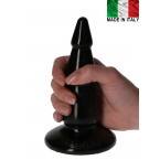 Cuneo anale Made in Italy progressivo nero con ventosa 12,5 x 3,2 cm.
