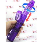 Piston - Vibratore rabbit pulsante con perle rotanti viola 29 x 3,8 cm.