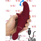 Adrienl Lastic FUSION - Massaggiatore e Vibratore Rabbit 2 in 1 in Silicone 19,9 x 3,5 cm. Ricaricabile USB