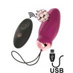 Sita - Ovetto Wireless con Perle Rotanti in Silicone 6 x 3,5 Fucsia Ricaricabile con USB