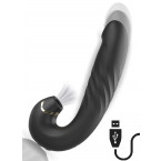 Vibratore con Spinta e Succhia Clitoride Ricaricabile USB