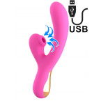 No. Twenty - Vibratore Rabbit con Succhia Clitoride 22,2 x 4 cm. Ricaricabile USB Rosa