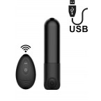 Asha - Bullet Vibrante in Silicone con Telecomando Wireless 8,6 x 2 cm. Nero Ricaricabile USB