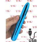 Astro - Vibratore 18,5 x 2,6 cm. Ricaricabile USB Blu