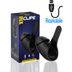 Clipex - Masturbatore Vibrante Regolabile in Silicone Ricaricabile USB Nero