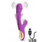 Vibratore con Succhia Clitoride e Lingua Stimolante 15 x 4 cm USB Ricaricabile