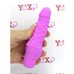 Mini vibratore realistico in silicone rosa 16,3 x 3,5 cm.