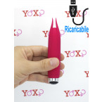 Mini stimolatore per clitoride in silicone magenta per stimolazione intensa ricaricabile USB