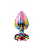 Cuneo Anale in Metallo con Gemma Multicolore 7,2 x 2,7 cm. Twilight Booty Jewel S
