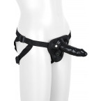StrapOn con cintura regolabile e fallo realistico nero da 13 x 4 cm.