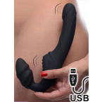 Fallo Indossabile Black in Silicone con Doppia Stimolazione
