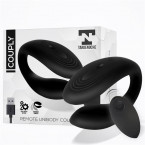 Vibratore per coppia in silicone nero ricaricabile USB con telecomando wireless