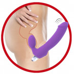 Sugar - Fallo Indossabile Vibrante in Silicone Senza Lacci 17,5 x 3 cm. Viola