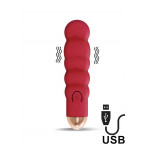 Vibratore Ewon in Silicone 11,5 x 3 cm Ricaricabile con USB Rosso