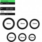 Cockring Set di 6 Anelli in Silicone Nero