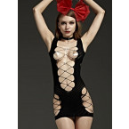 Mini abito Sensuale "EMILY" Taglia Unica Elasticizzata (36-48) Nero