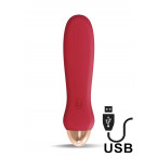 Vibratore Luxo in Silicone 11,5 x 3 cm.Ricaricabile USB Rosso