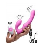 Fallo Indossabile Vibrante Senza Lacci con Telecomando USB Ricaricabile Pink