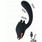 Vibratore Rabbit con Setole Lecca Clitoride Qiot Jelly 10 x 4 cm USB Ricaricabile
