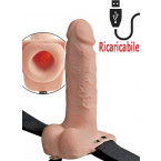 StrapOn cavo vibrante color carne ricaricabile USB 17 x 4,8 cm.